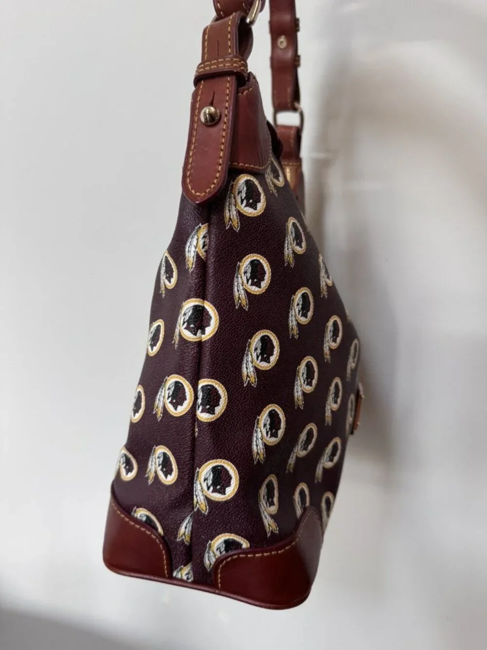 VTG Dooney & Bourke NFL Washington Redskins Domed Satchel Burgundy Purse Bag